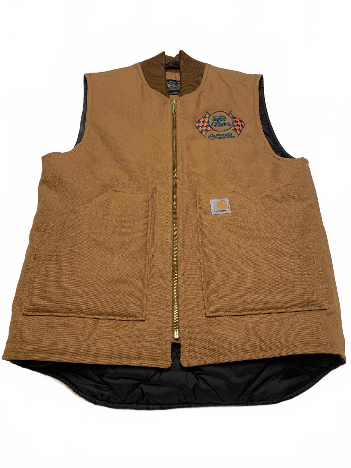 Carhartt Mens Size Small Brown Quilted Work Vest Relaxed Fit OV0001-M