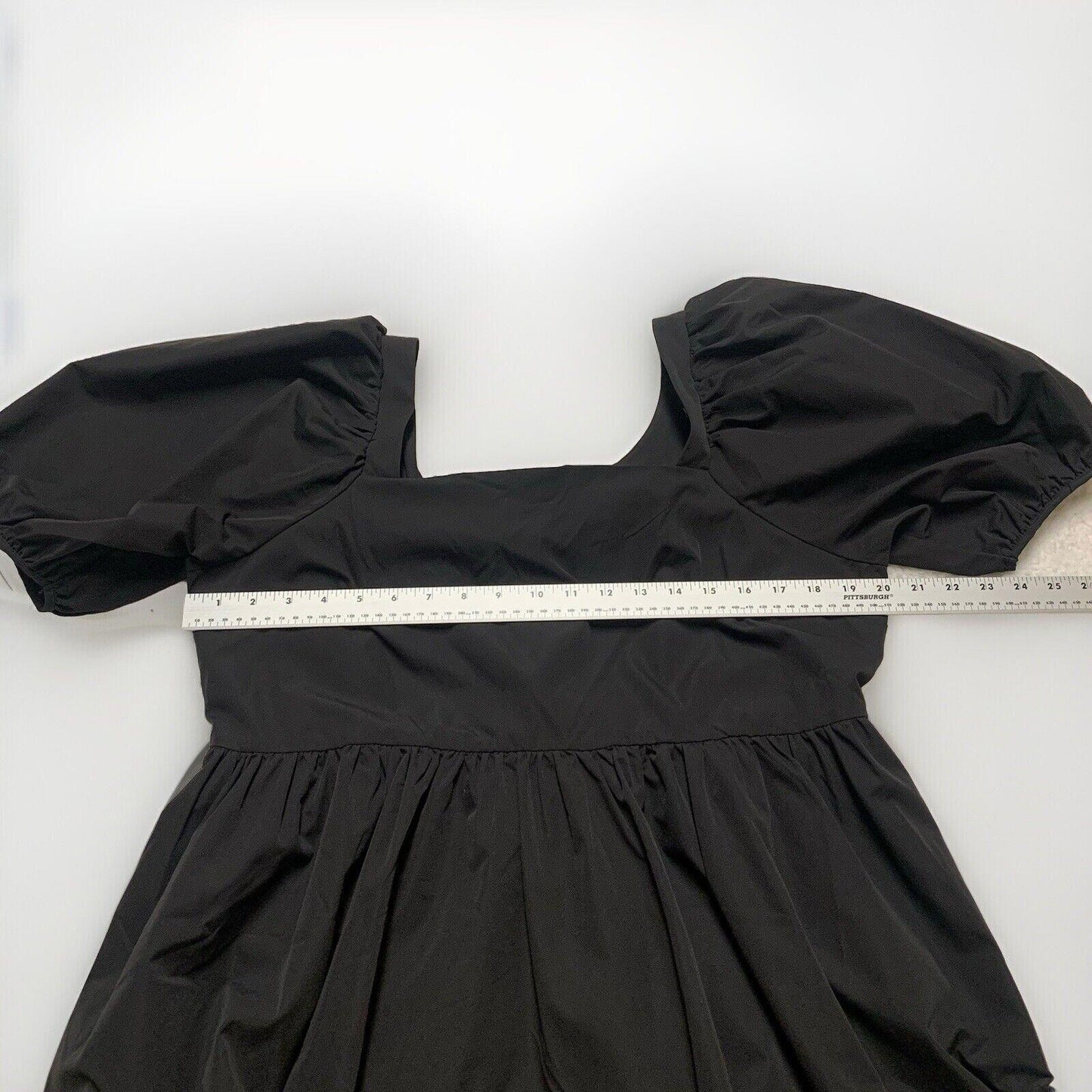 H&M Women’s Size Large Black Sun Dress Puff sleeve Vacation A-Line Cut