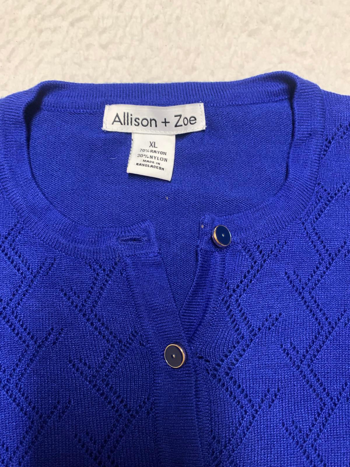 Allison + Zoe Women's Size XL Blue Cardigan