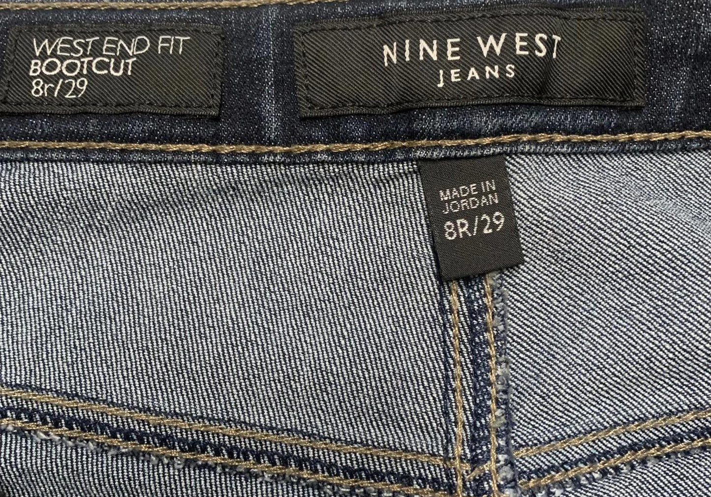 Nine West Women's Size 8R Blue Dark Wash Boot Cut Jeans 32 x 29