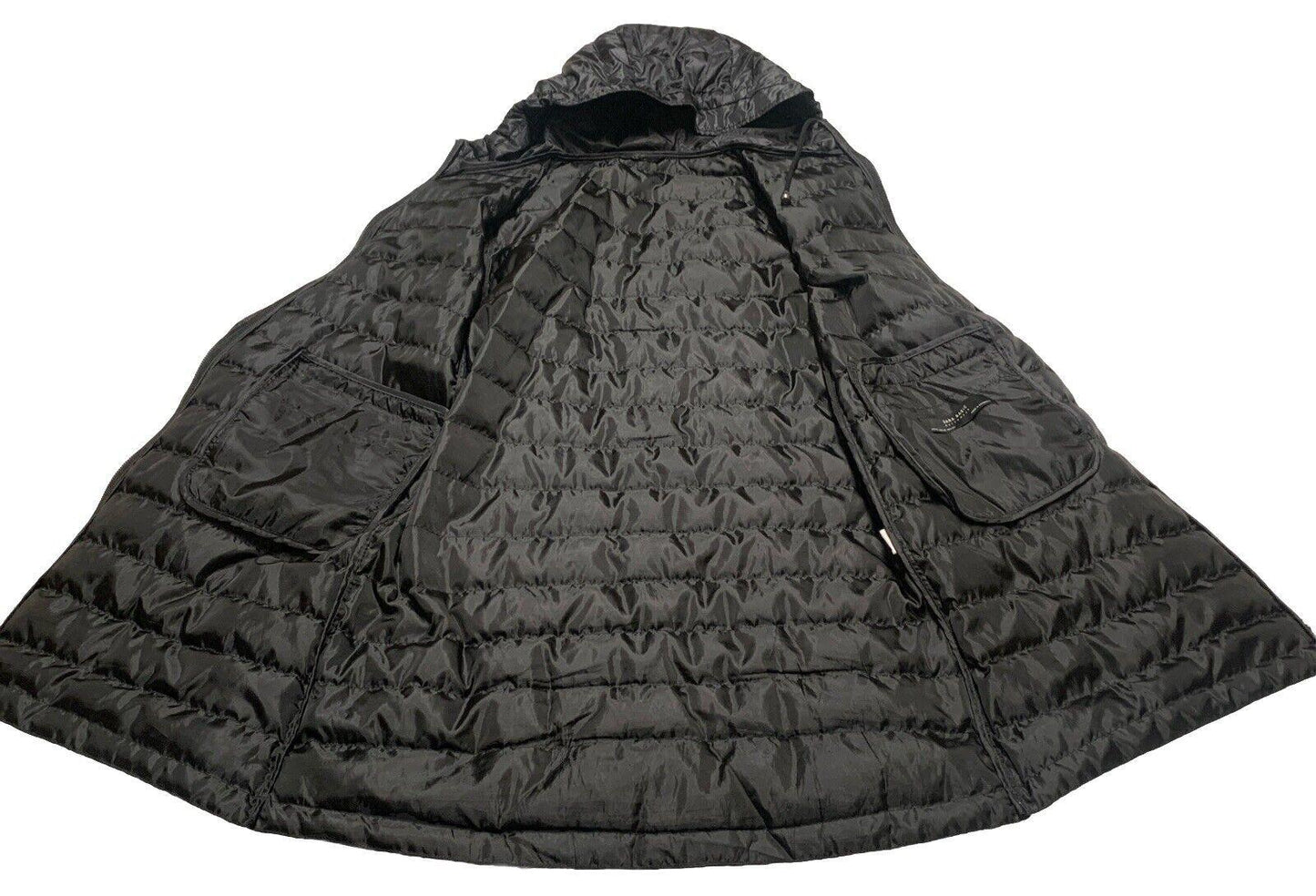 Zara Basic Women’s X-Small Black Lightweight Packable Puffer Long Hooded Jacket