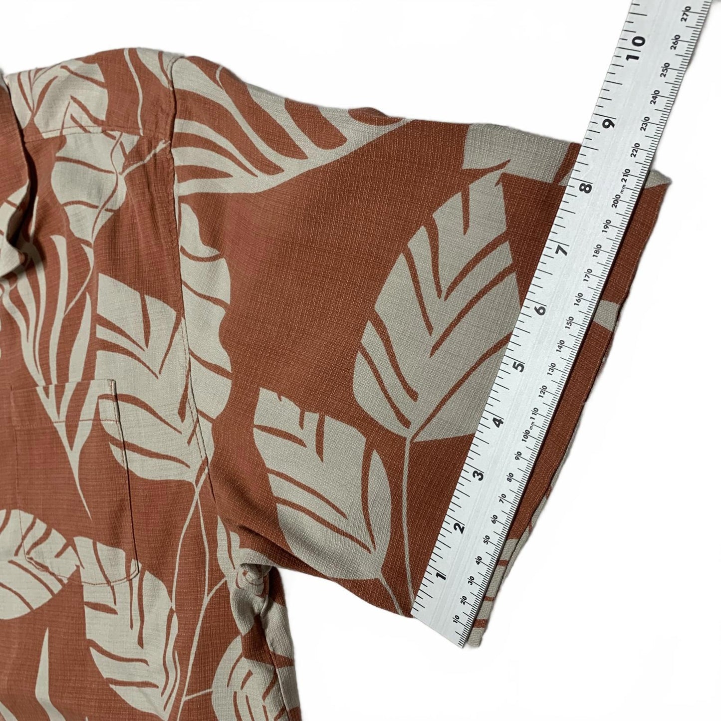 Tommy Bahama Mens Sz L Tropical Leaf Print Shirt Silk Vacation Ready