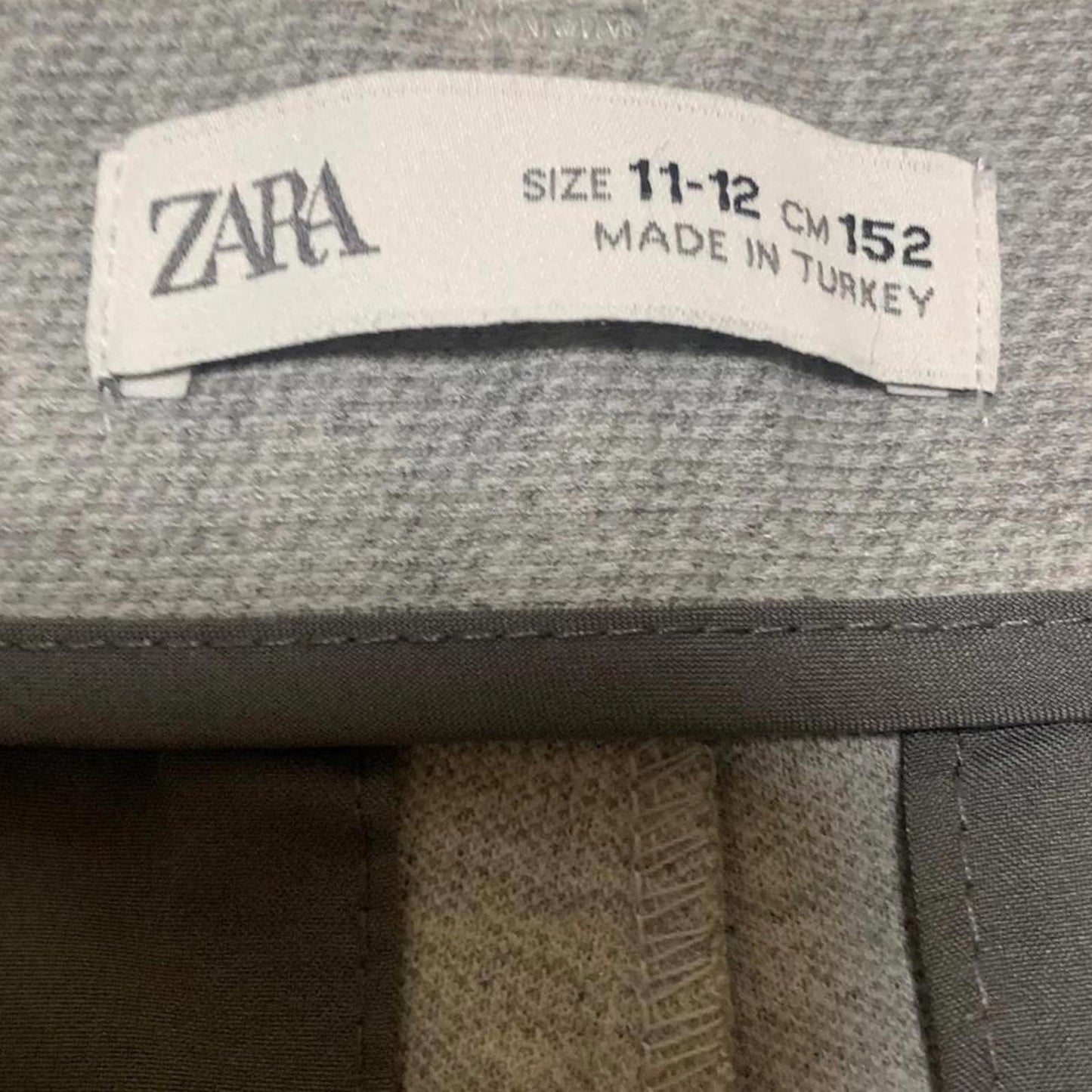 Zara Boys Size 11-12 Gray Straight-Leg Pants Turkey W24X25L