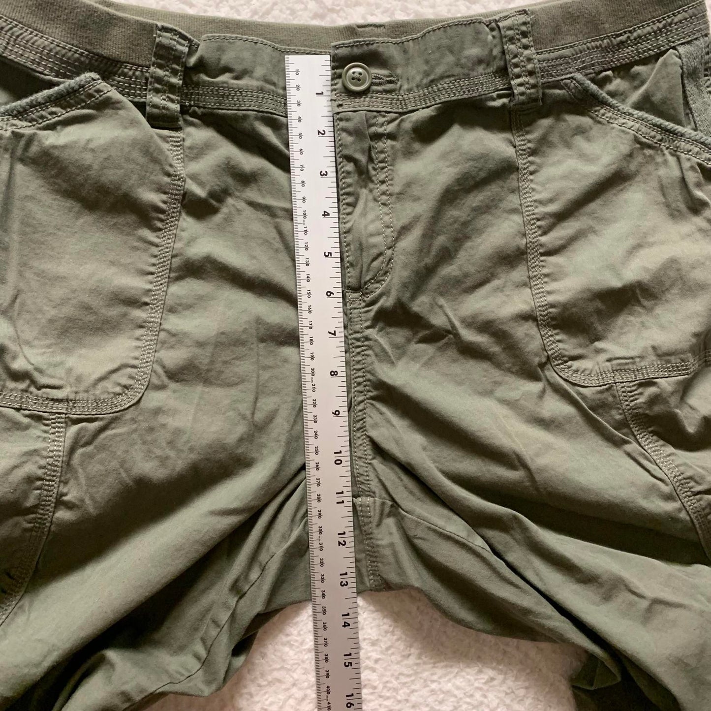 Style & Co. Women's Size 16 Olive Green Cargo Capris Pants W37 Stretch
