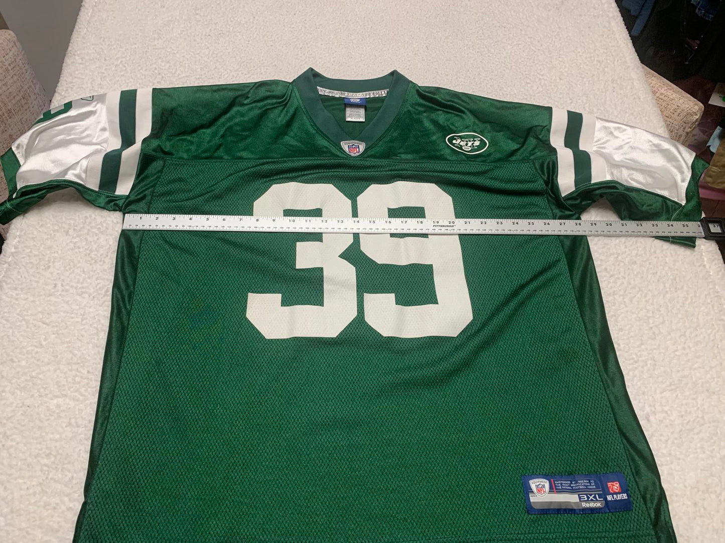 VTG Reebok New York Jets Esposito Football Jersey #39 Sz 3XL Green NFL Onfield