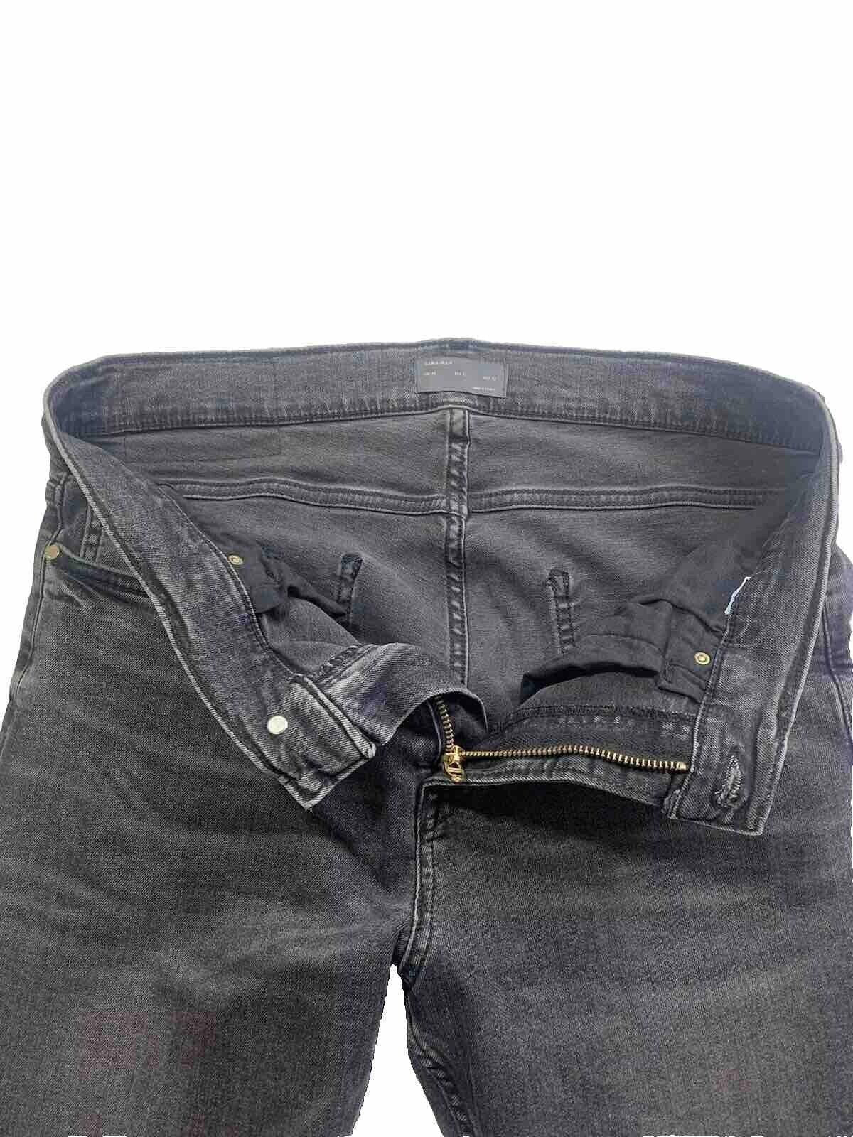 Zara Jeans Men 32 Black Denim Medium Wash Pants