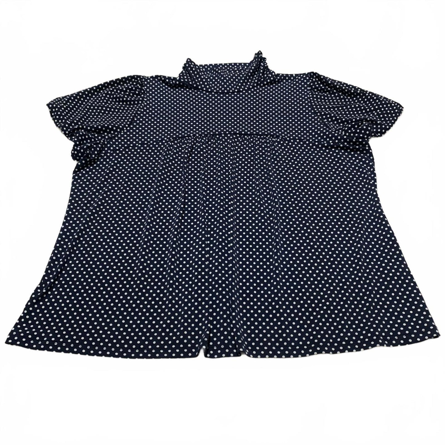 Dressbarn Women's Size 3X Navy White Polka Dot Blouse USA