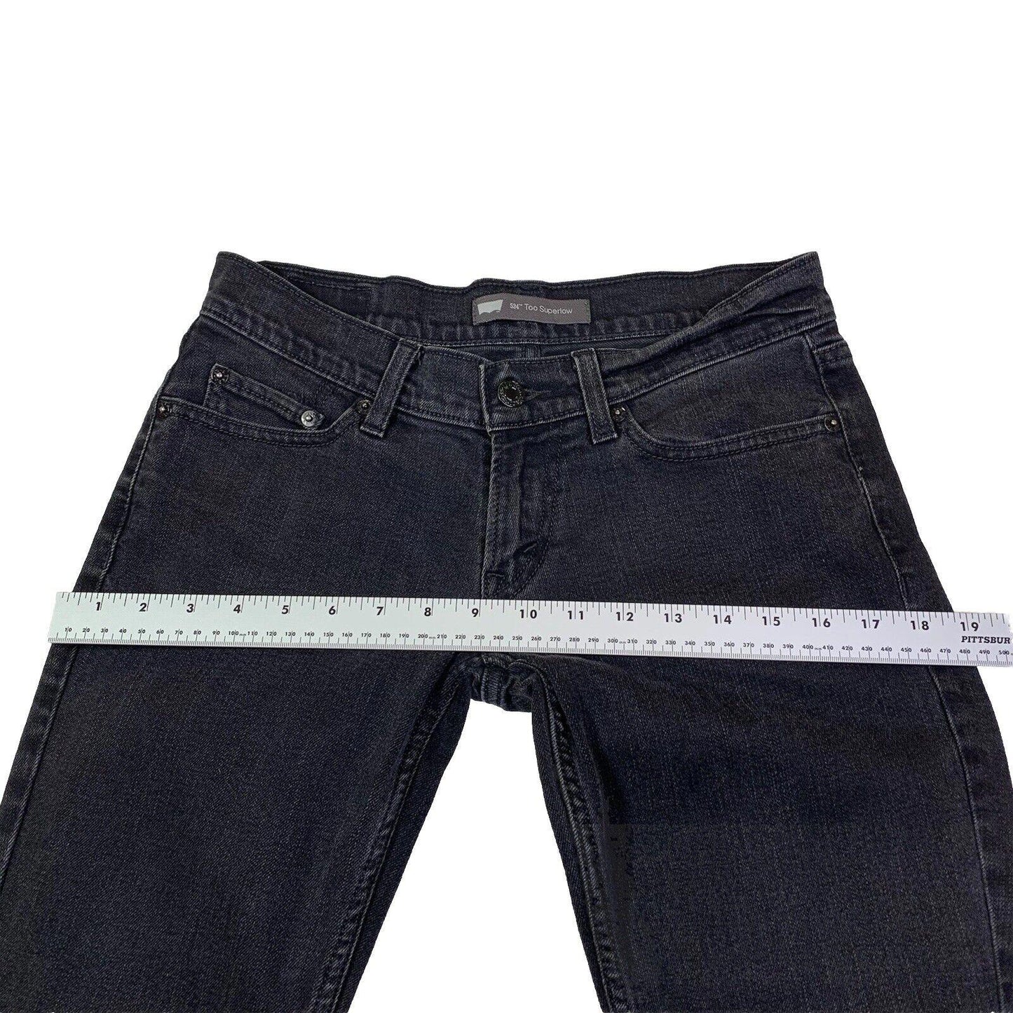 Levis 524 Jeans Girls 5 S/C Black Super low Skinny Stretch
