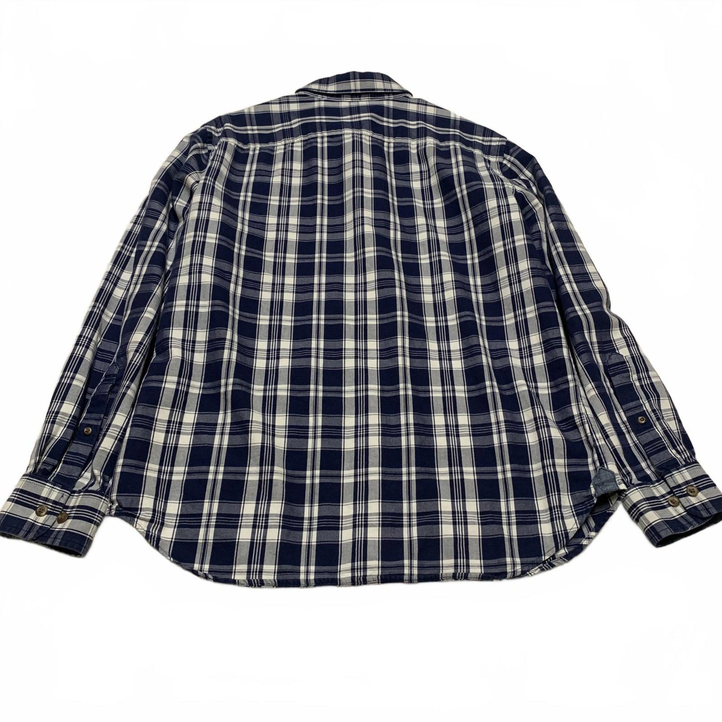 Banana Republic Men’s Size Large Navy Plaid Button-Up Shirt Slim Fit