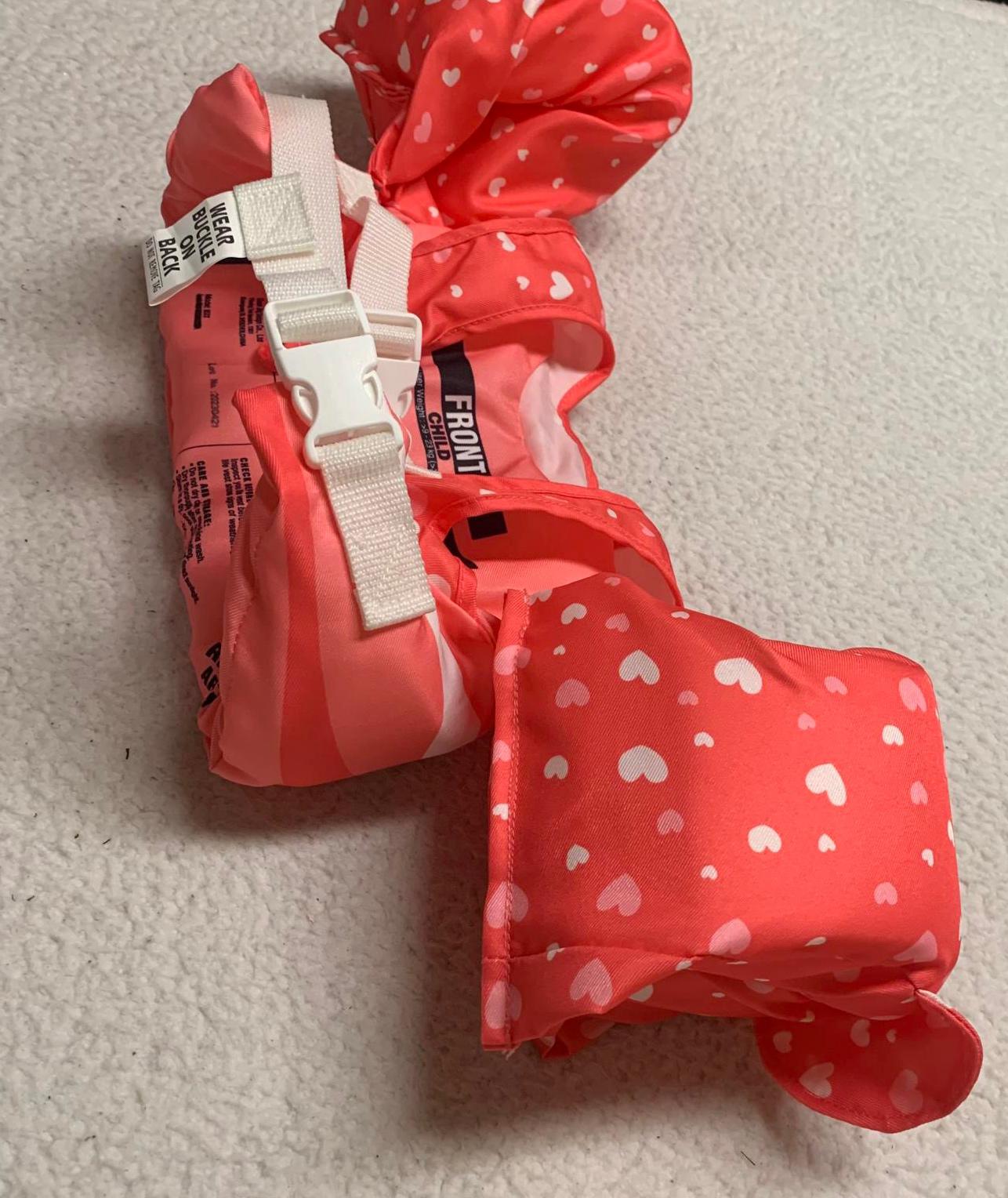Bluemars Girls Size >20-50 lbs Coral Pink Unicorn Swim Vest Child Swimming Aid