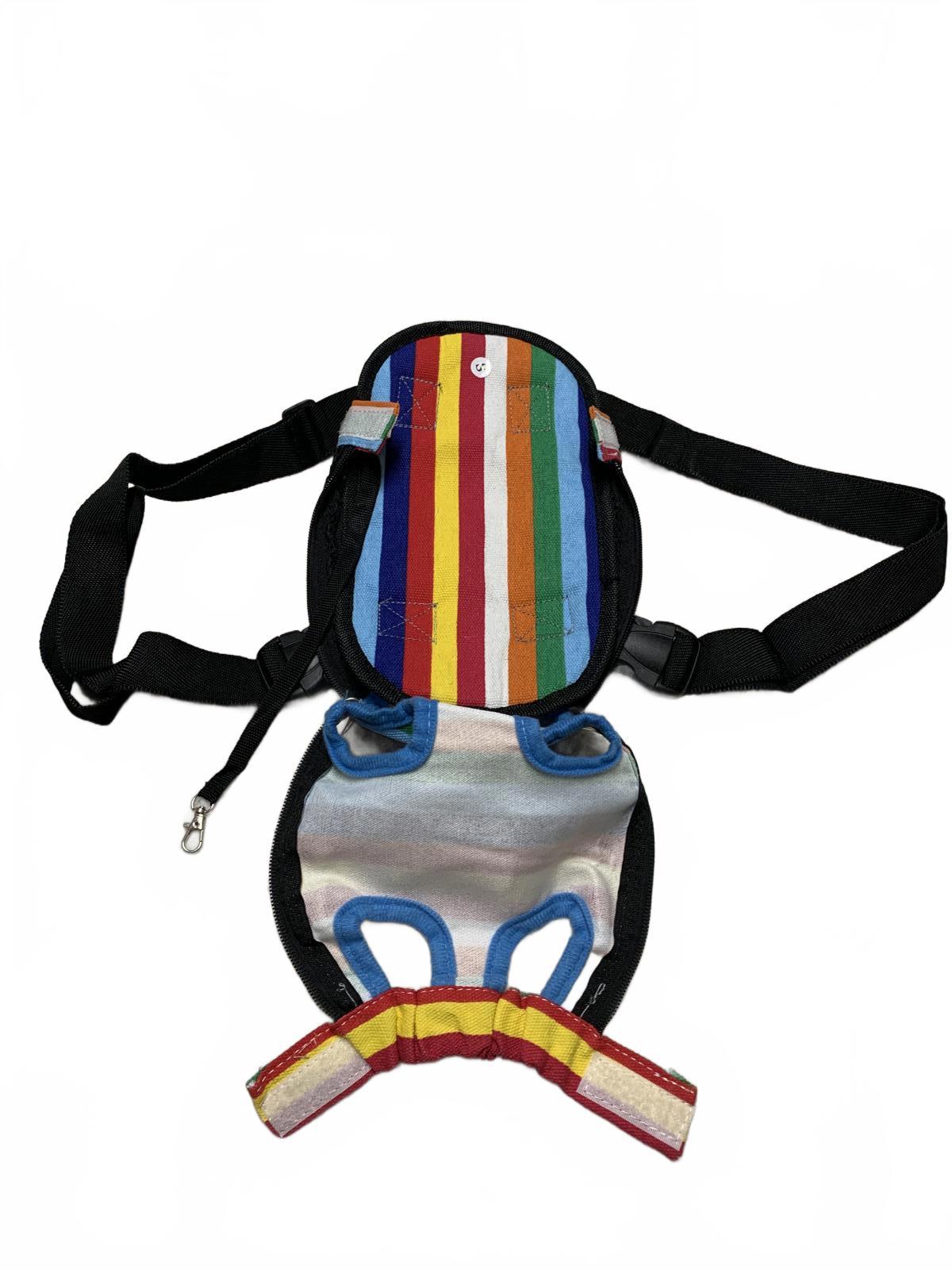 Colorful Striped Dog Harness Sz S Multicolor Adjustable Straps Unbranded