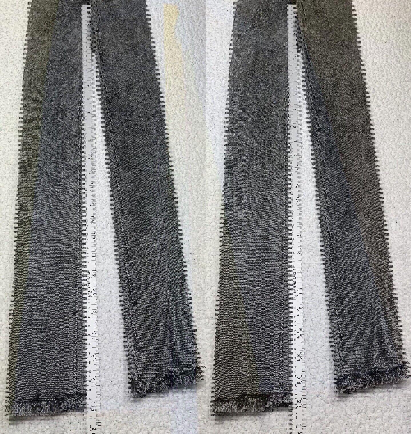 Kendall + Kylie Girl's Jeans Sz 3/27 Black The Icon High Rise Boo Wash Fray Hem