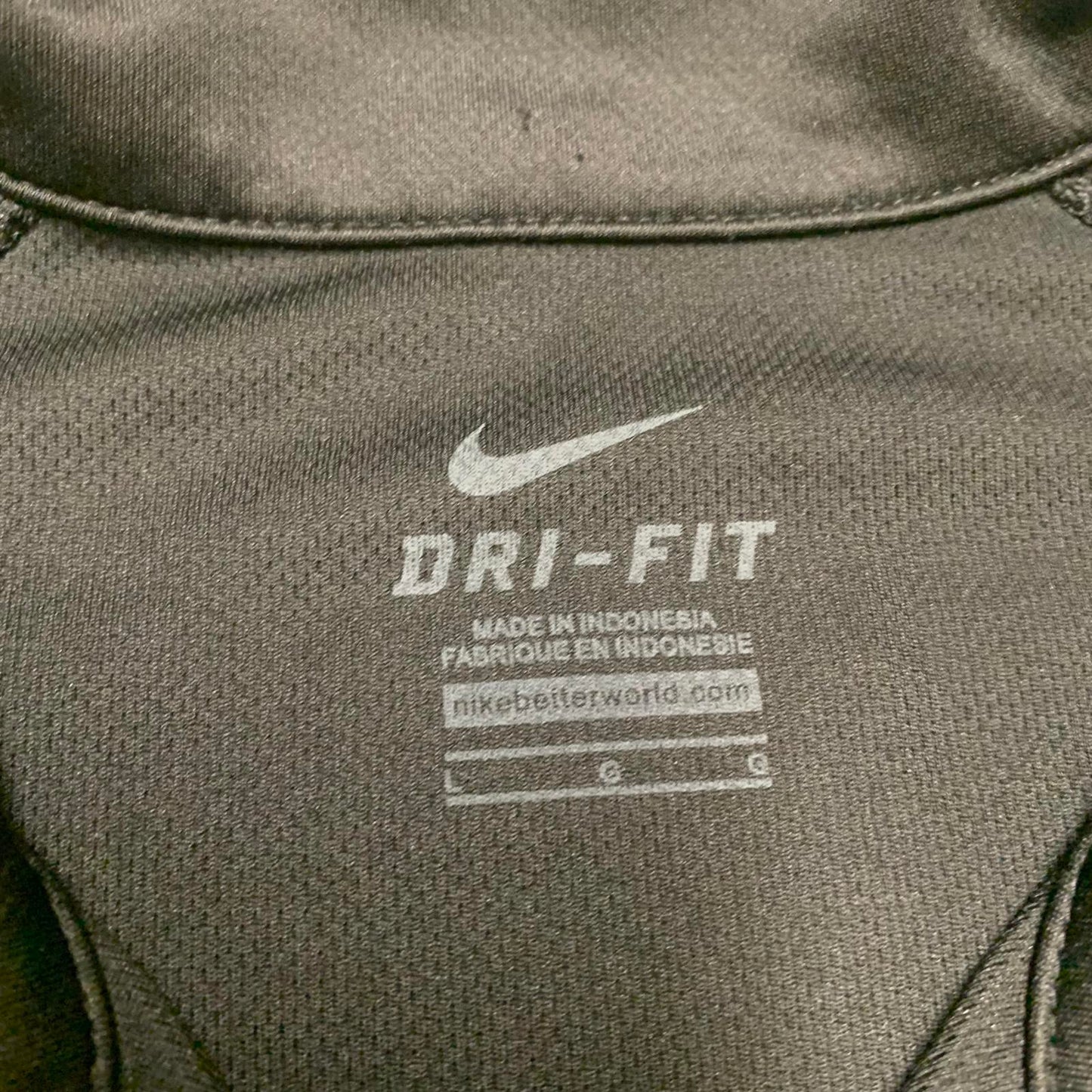 Nike DRI-FIT Mens Sz Large Black Lacrosse Polo Black