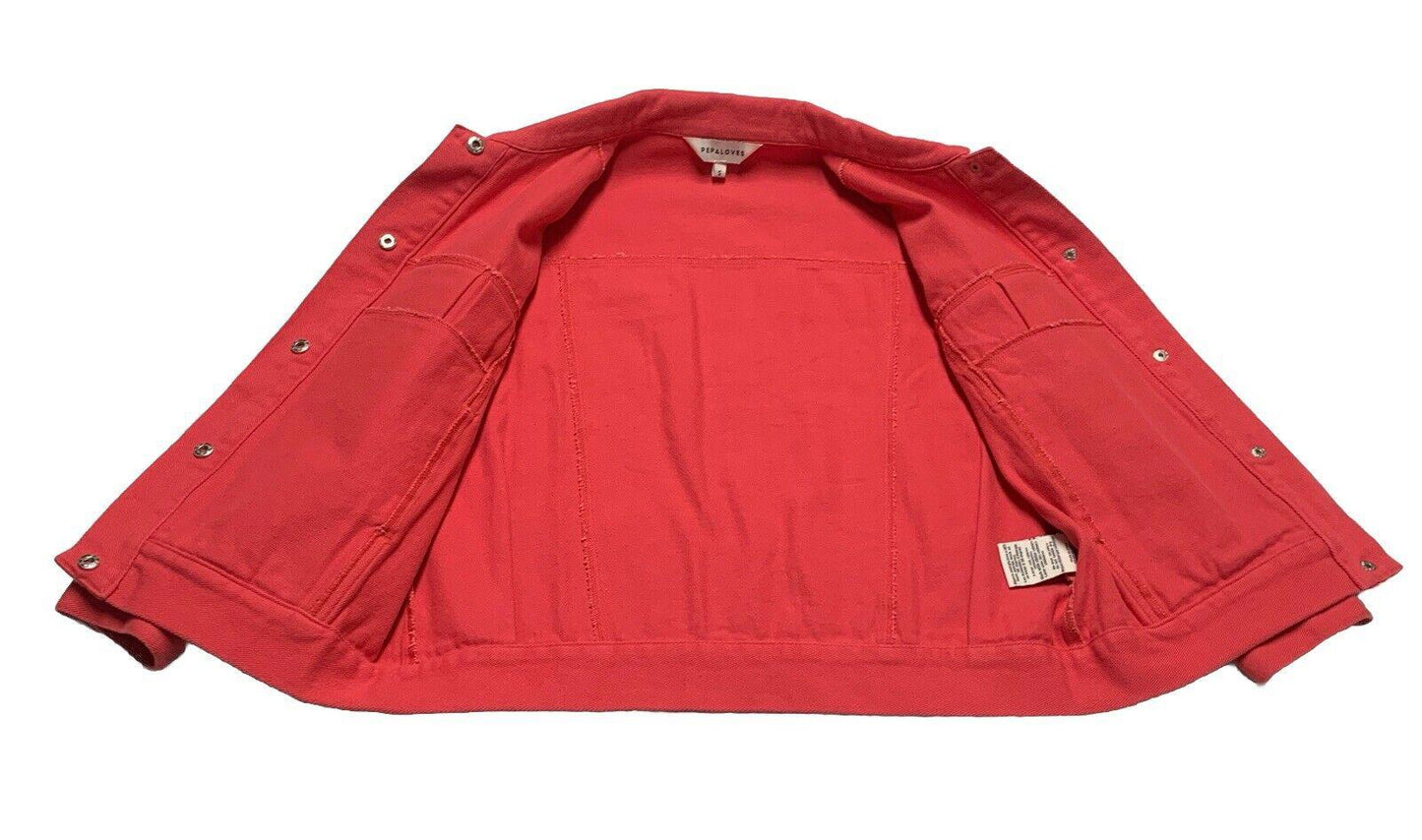 Anthropologie Pepaloves Women’s Small Cranberry Jean Jacket