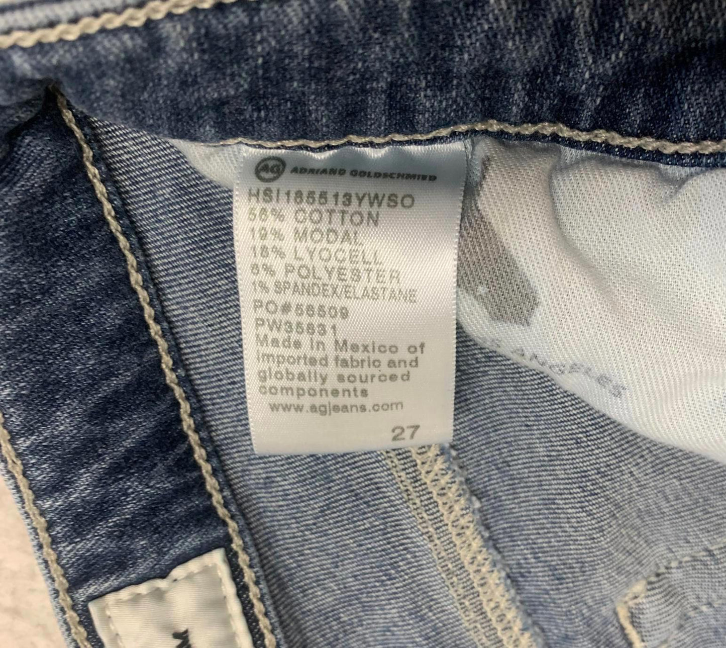 AG-ED Denim Women's Size 27 Blue Cigarette Leg Prima Ankle Jeans 26 x 27.5