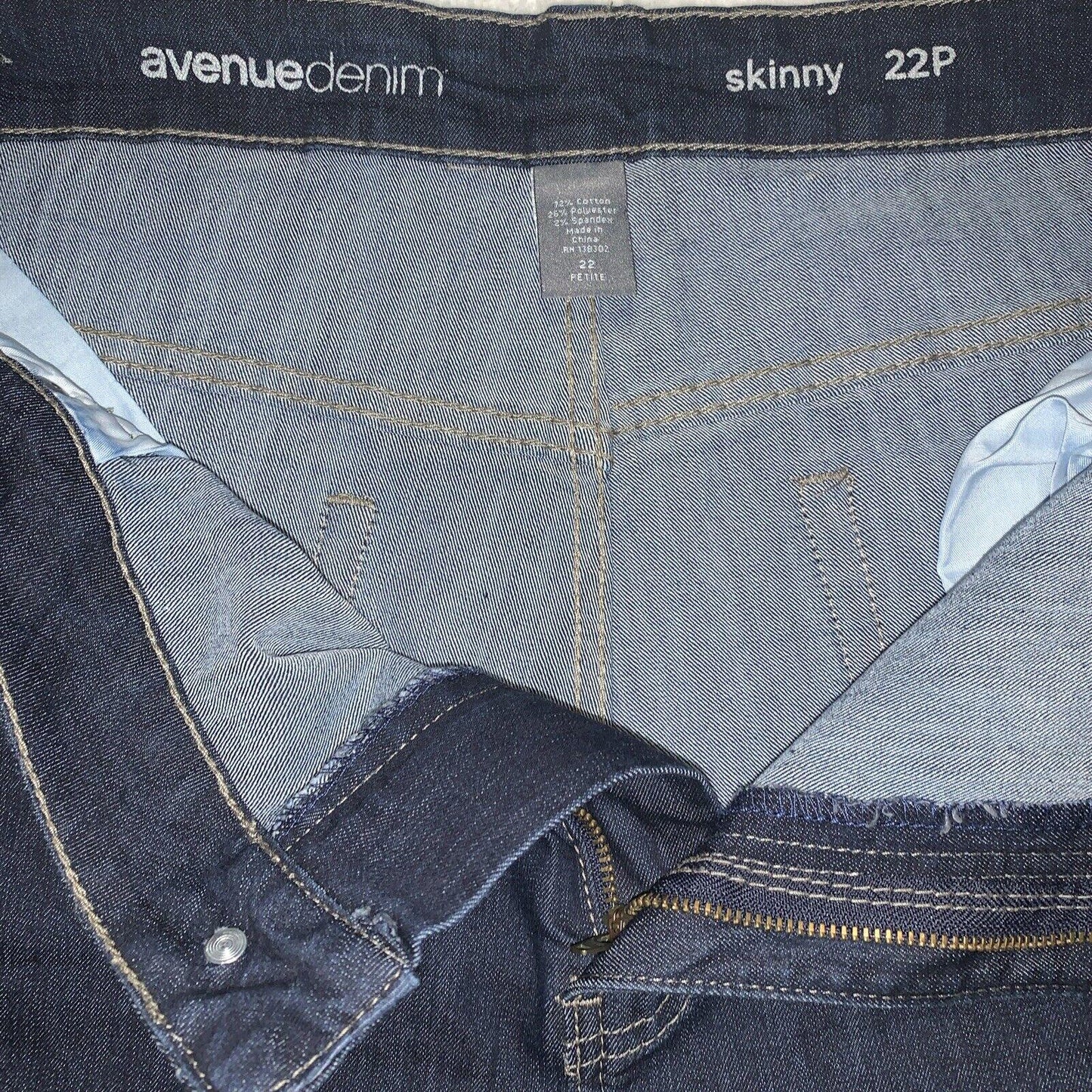 Avenue Denim Jeans Women's 22P Plus Dark Blue Stretch
