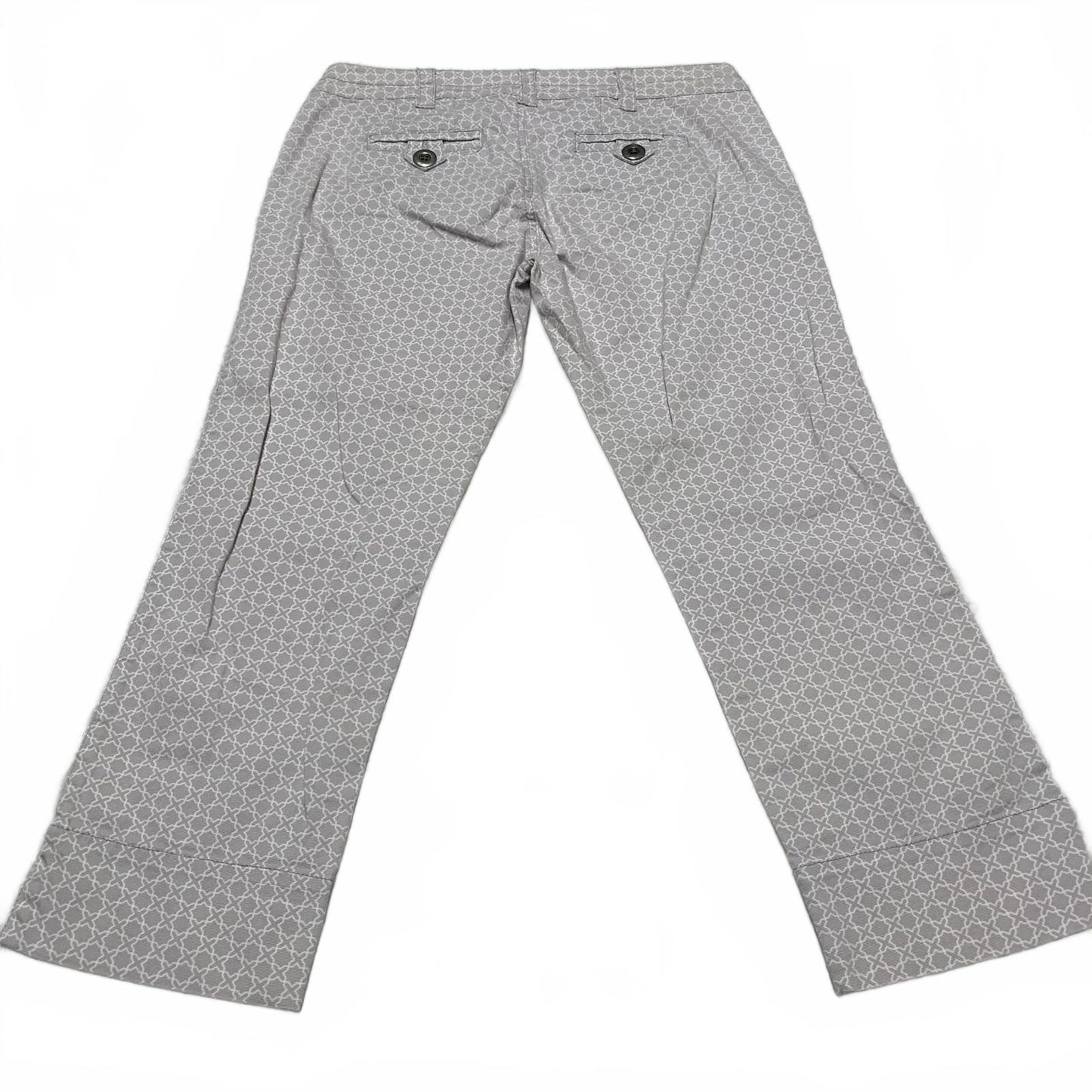 Idra Women's Size 4 Gray Printed Geometric Design Capri Pants