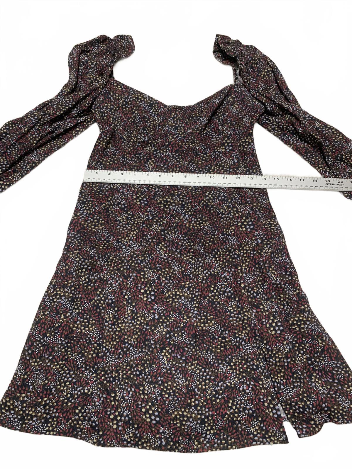 Wilfred Womens Size 8 Floral Pattern Long Sleeve Dress Puff Shoulders