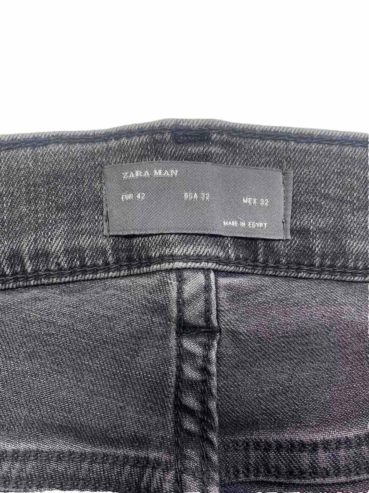 Zara Jeans Men 32 Black Denim Medium Wash Pants