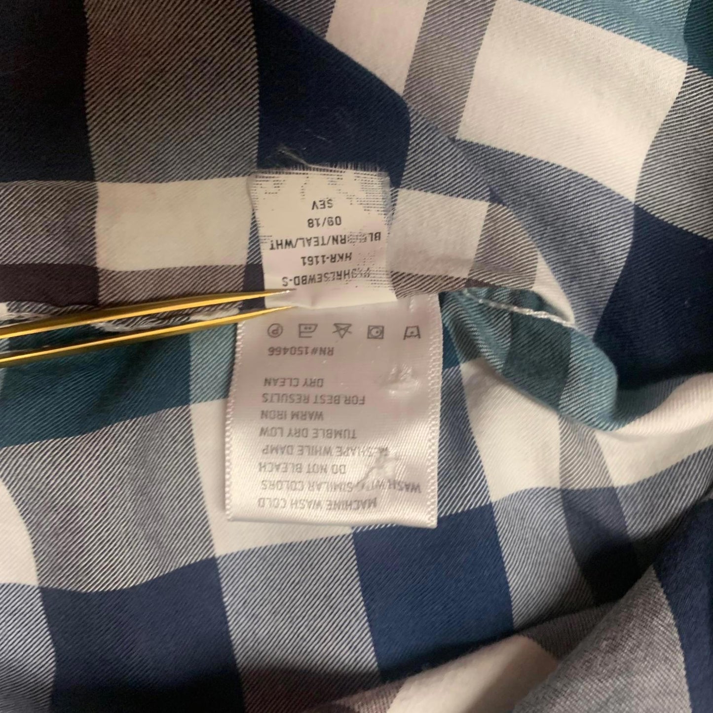 Hawker Rye Mens Size Small Blue Green Slim Fit Plaid Shirt