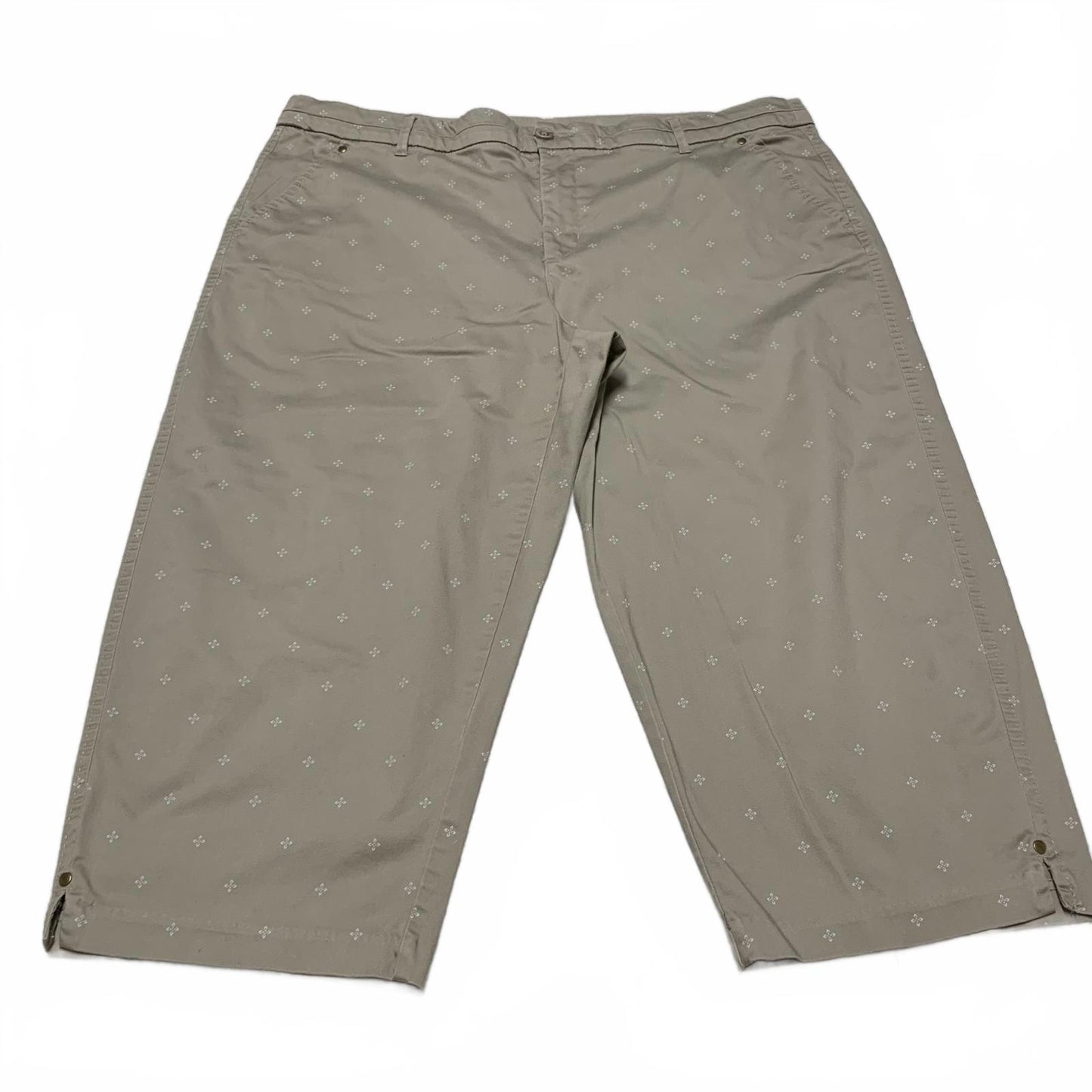 Khakis & Co. Women's Sz 18 Khaki Printed Cropped Pants W40x20L
