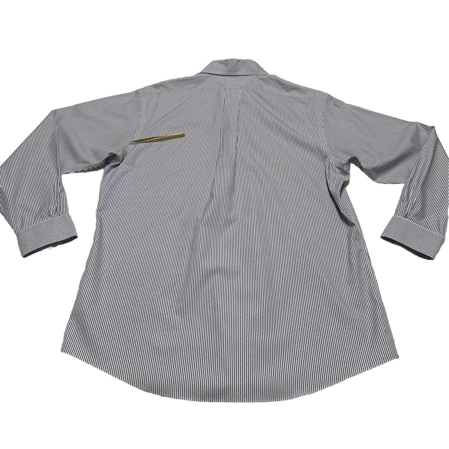 Brooks Brothers Regent Shirt Mens 16 1/2 - 34 Blue Striped Long Sleeve Non-Iron