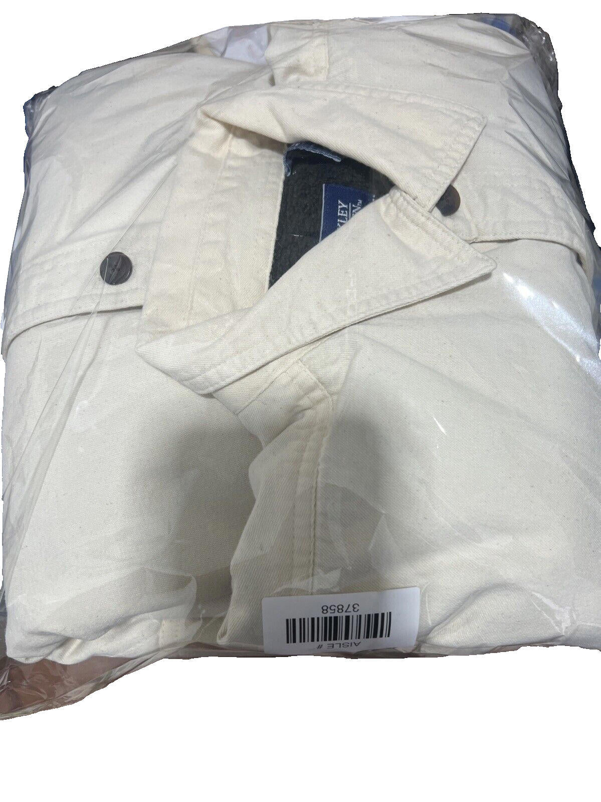 Berkley & Jensen Men’s Large Bone White Lined Shacket Shirt
