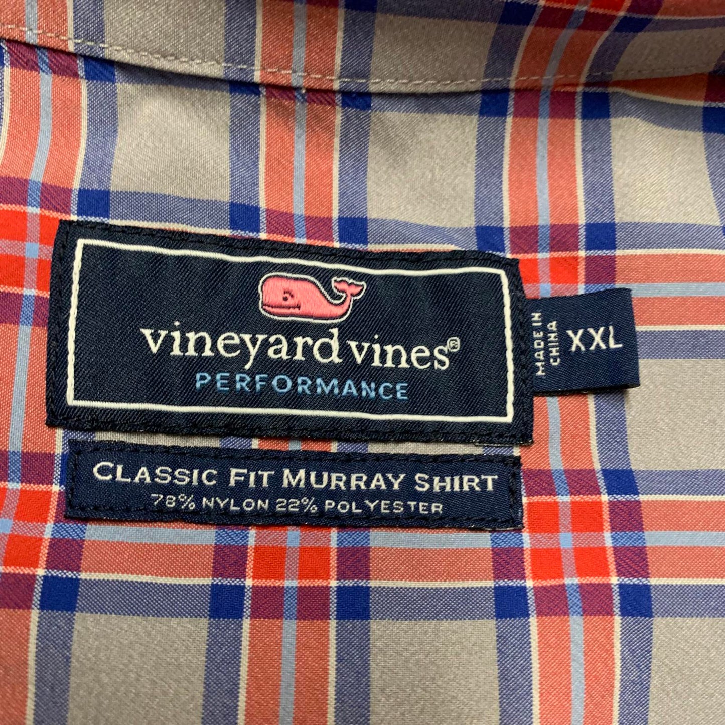 Vineyard Vines Mens Sz XXL Plaid Red Classic Fit Murray Button Shirt