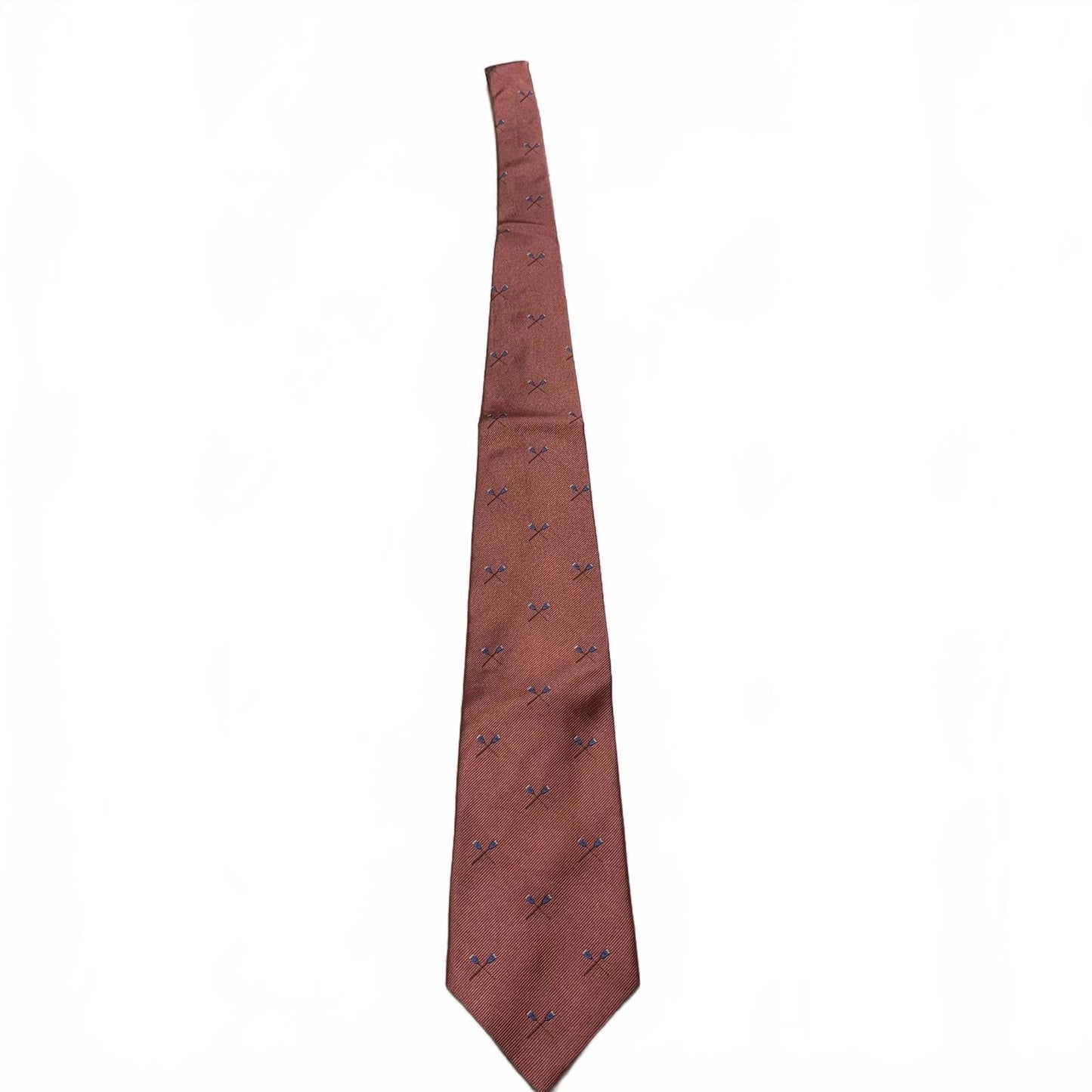 Brooks Brothers Men's OSFA Dusty Rose Silk Tie Blue Pattern USA