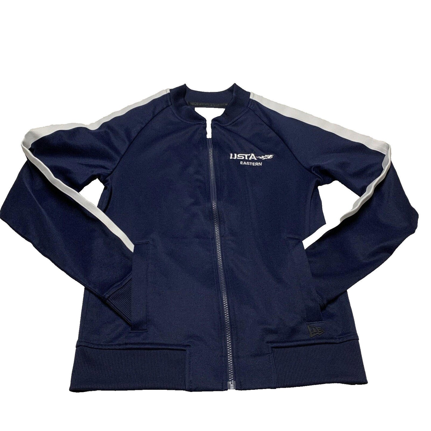 New Era Men's Size XSmall Navy Blue Jacket Varsity Track Full Zip Baseball Neck