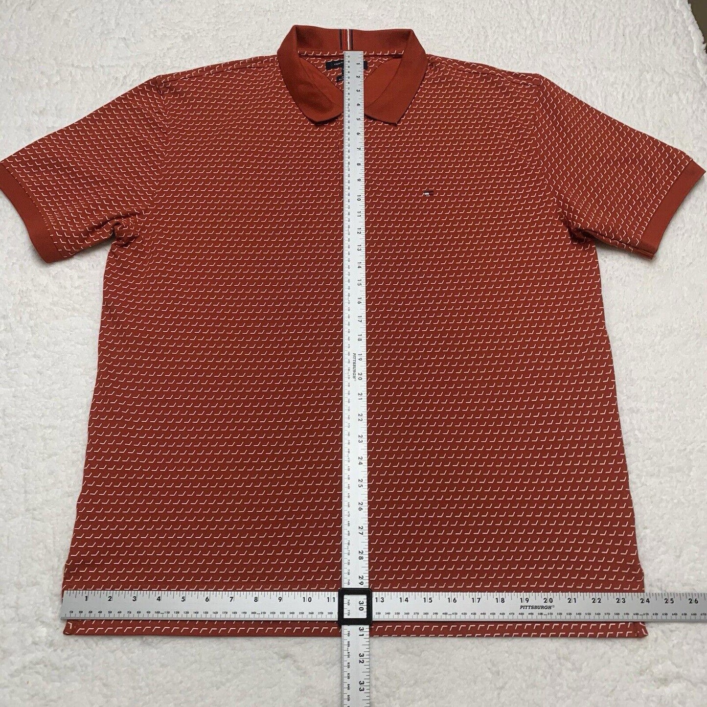 Tommy Hilfiger Men’s XXL XXG TTG Polo Shirt Red/Orange