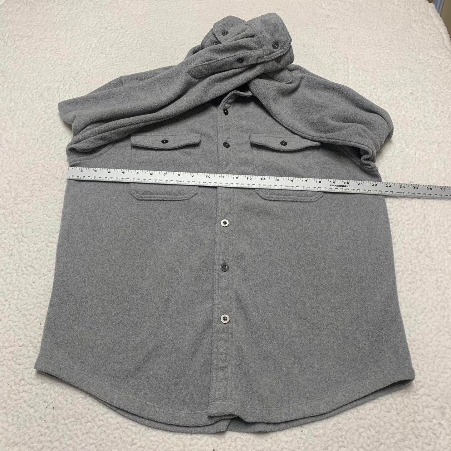 George Men’s Size Medium (38-40) Gray Button-Up Flannel Shirt