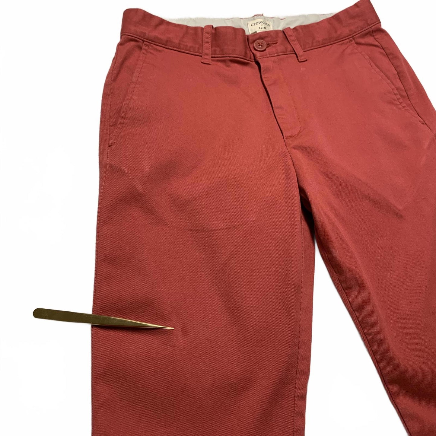 Crewcuts Kids Size 14 Red-Orange Slim Fit Pants Adjustable Waist 28x28L