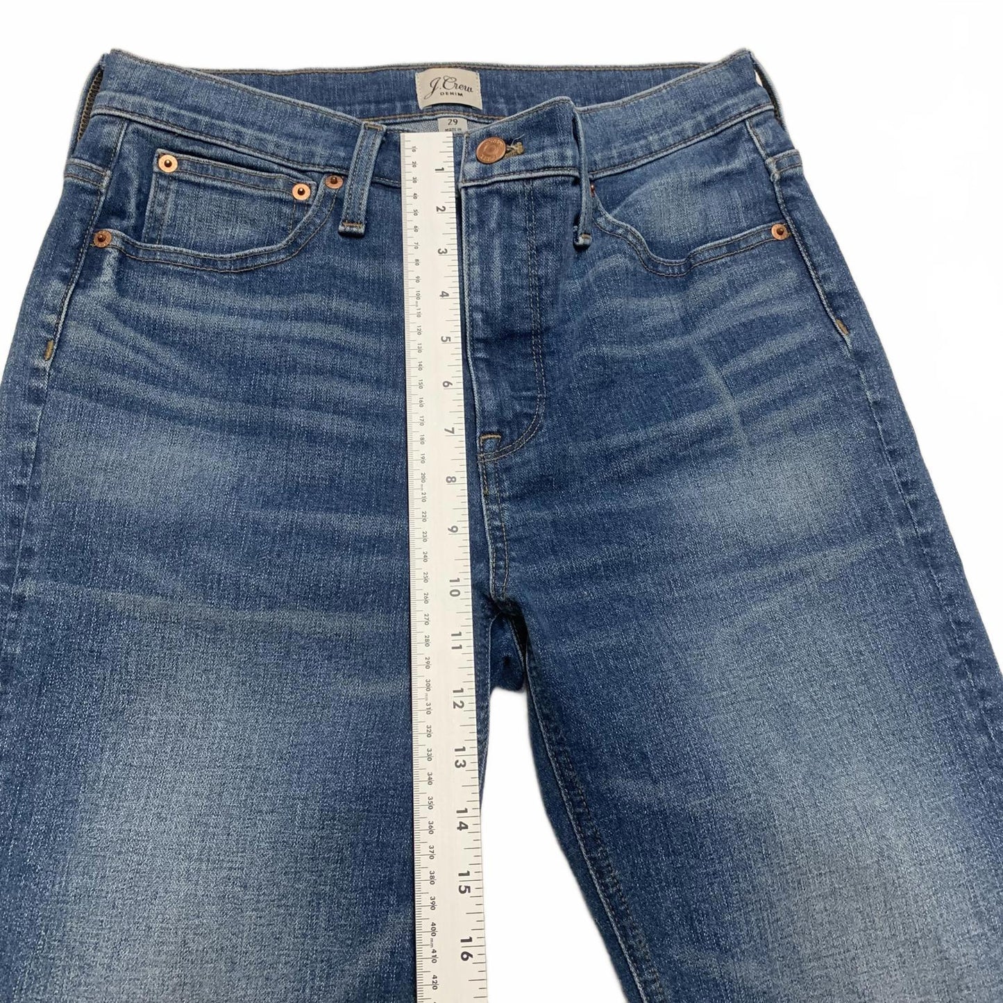 J.Crew Women's Size 29 Blue Denim Flare Boot Crop Jeans 30 X 25.5
