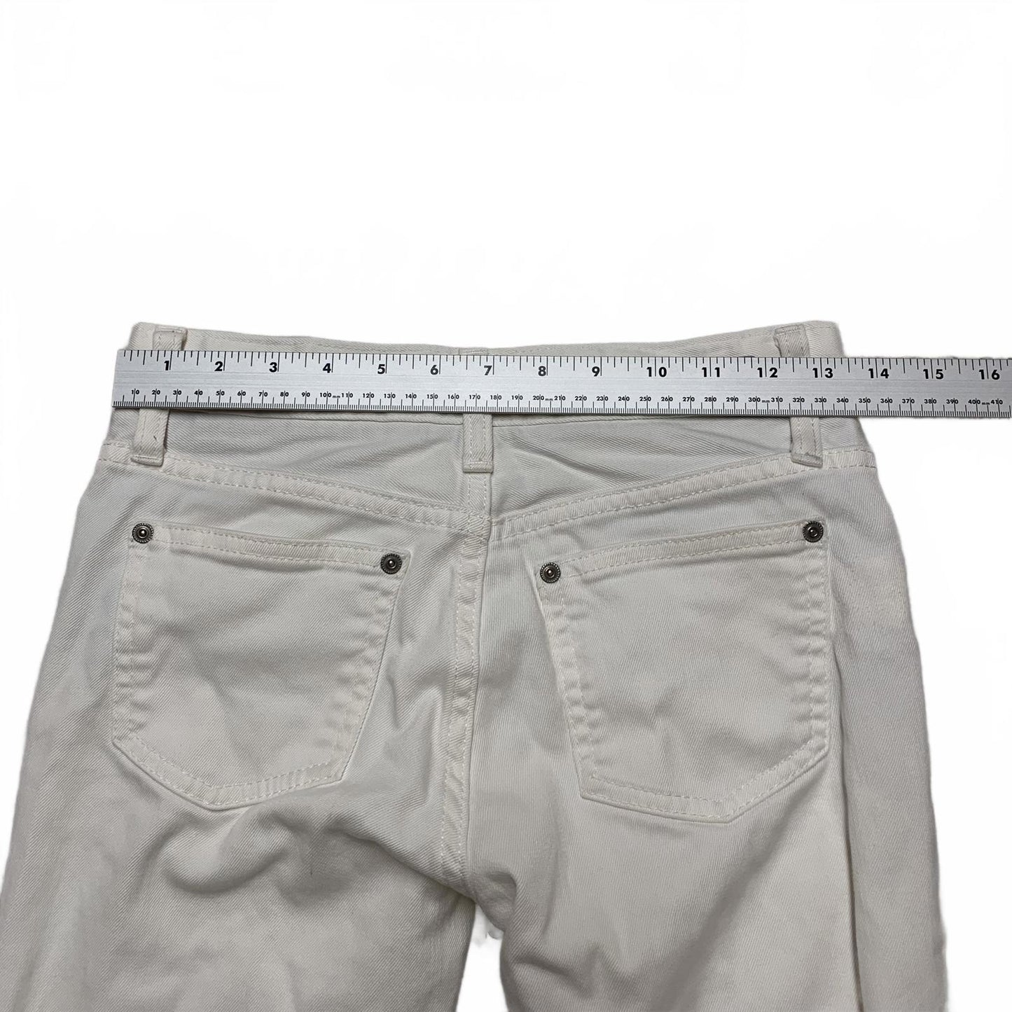 23KU Premium Denim by Onward Kashiyama Women's White Japanese Jeans 27x24.5