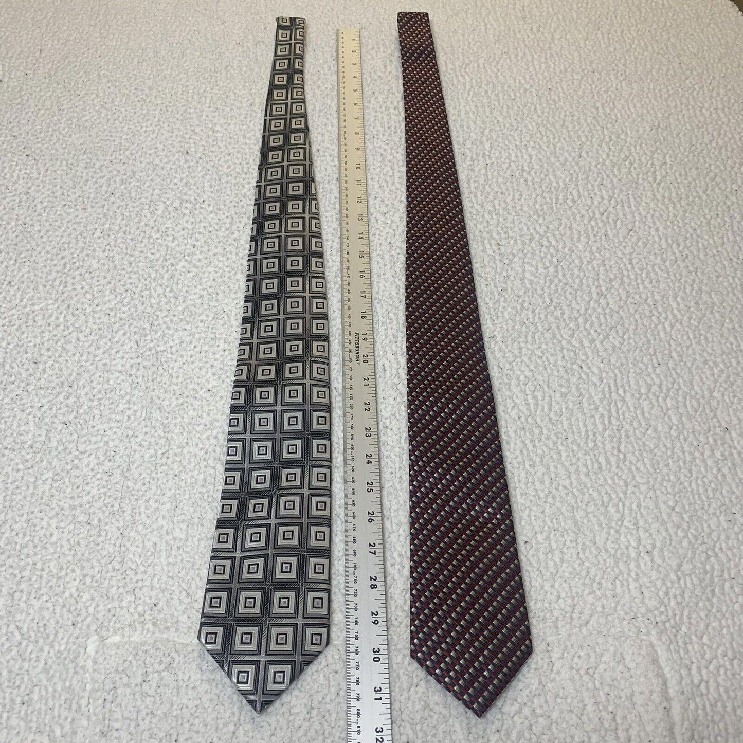 Alexander Julian Colorirá Men’s Geometric Print Ties Red Black Lot of 2