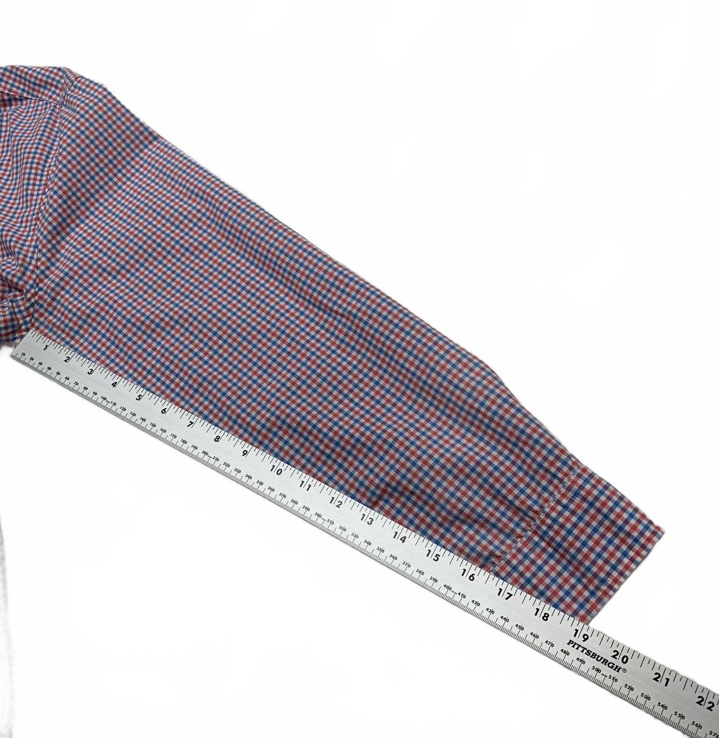 Vineyard Vines Men’s Large Red Blue Check Slim Fit Murray Button Shirt