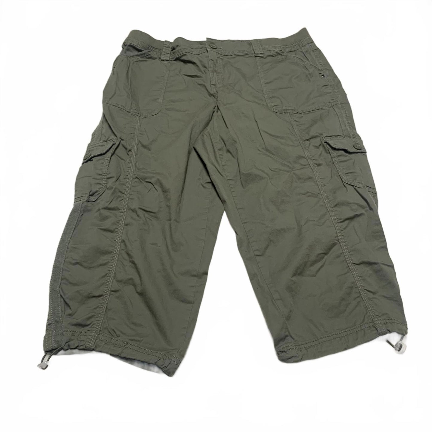 Style & Co. Women's Size 16 Olive Green Cargo Capris Pants W37 Stretch