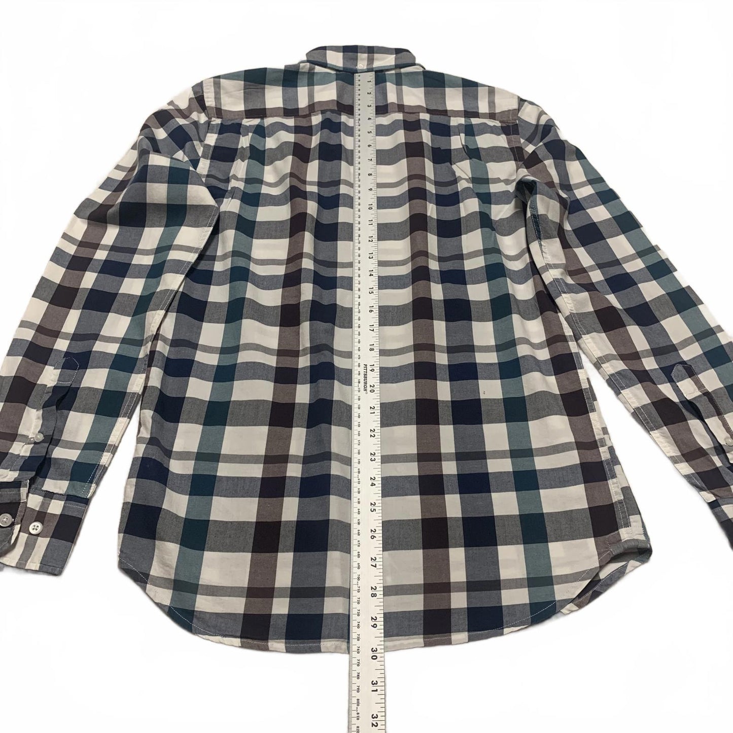Hawker Rye Mens Size Small Blue Green Slim Fit Plaid Shirt