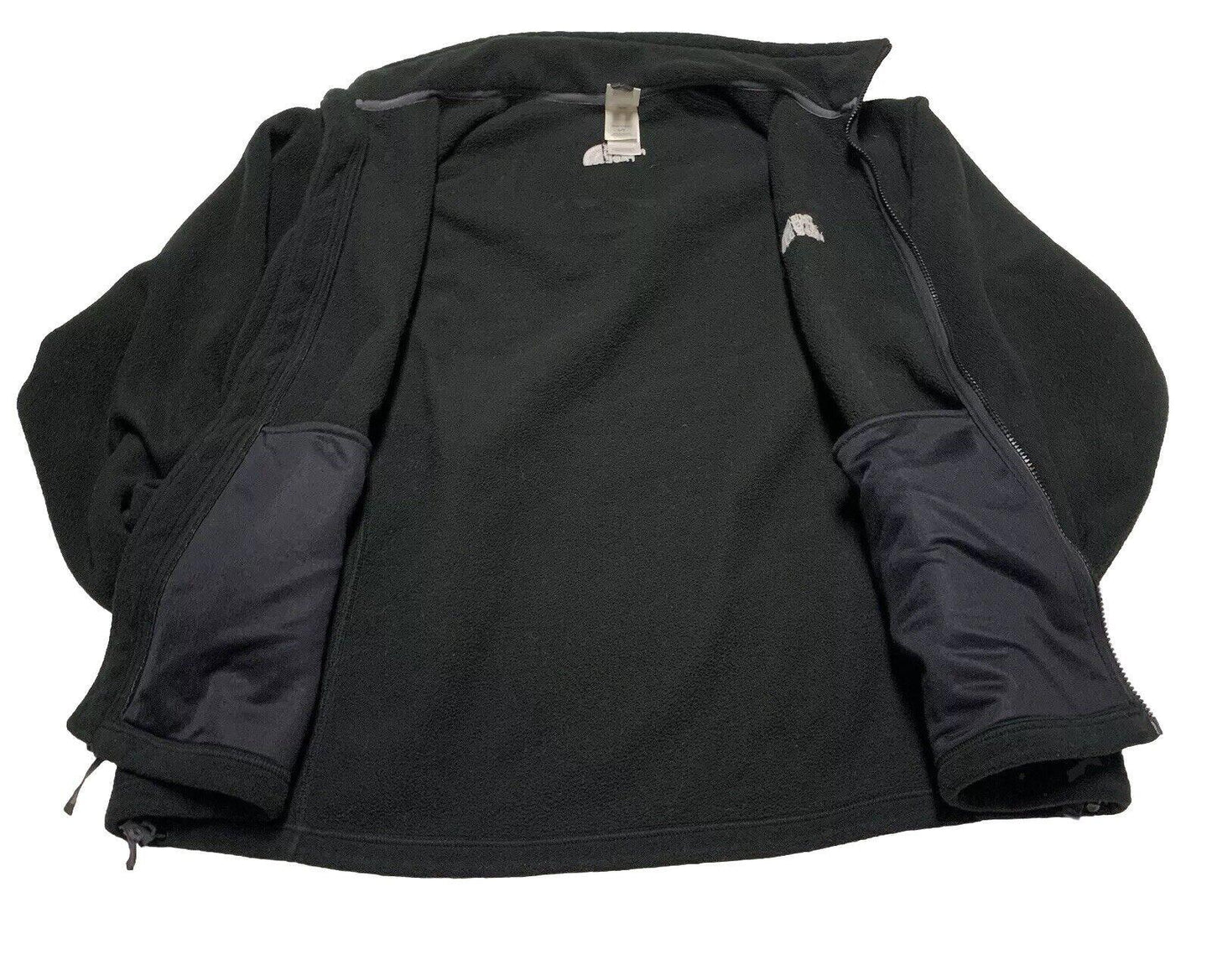 North Face Fleece Sweater Jacket Mens Sz L Black Full Zip Pockets Outdoor Winter
