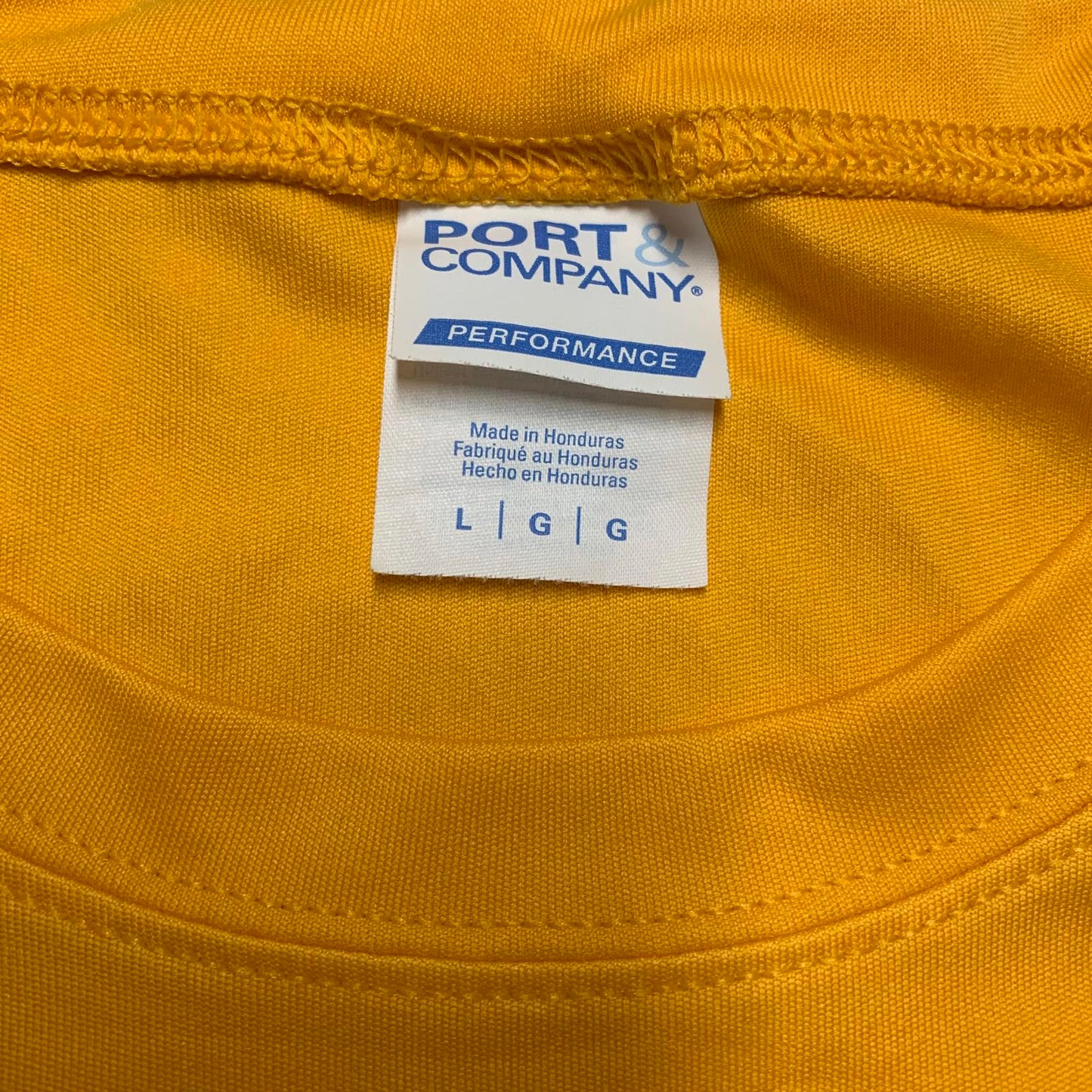 Port & Company Mens Size Large Yellow District 5 Hockey Captain's Tee Shirt