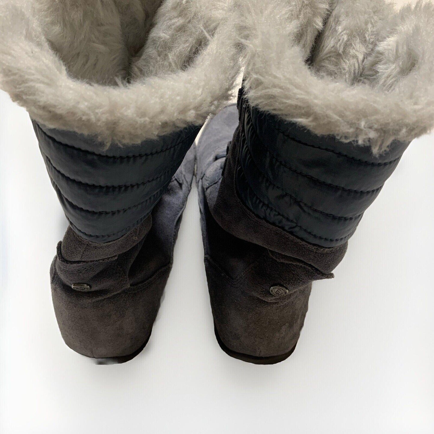The North Face Women’s Sz 10 Gray Suede Faux Fur Prima Loft Winter Boots