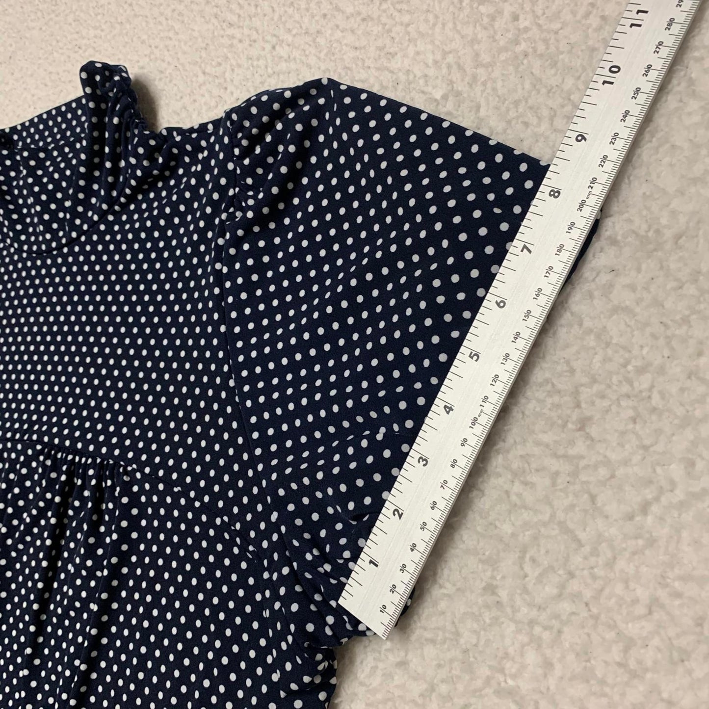 Dressbarn Women's Size 3X Navy White Polka Dot Blouse USA