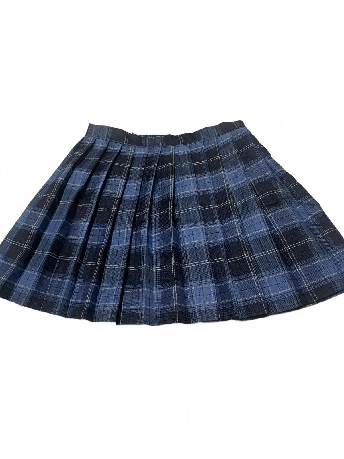 Urban Coco Womens Size Medium Blue Plaid Pleated Mini Skirt Skort
