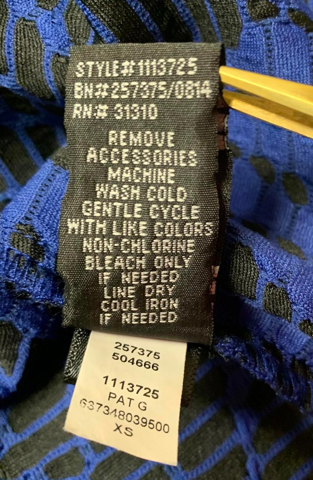 IZ Byer Women's Size XSmall Blue Black Textured Fit A cut Dress XS