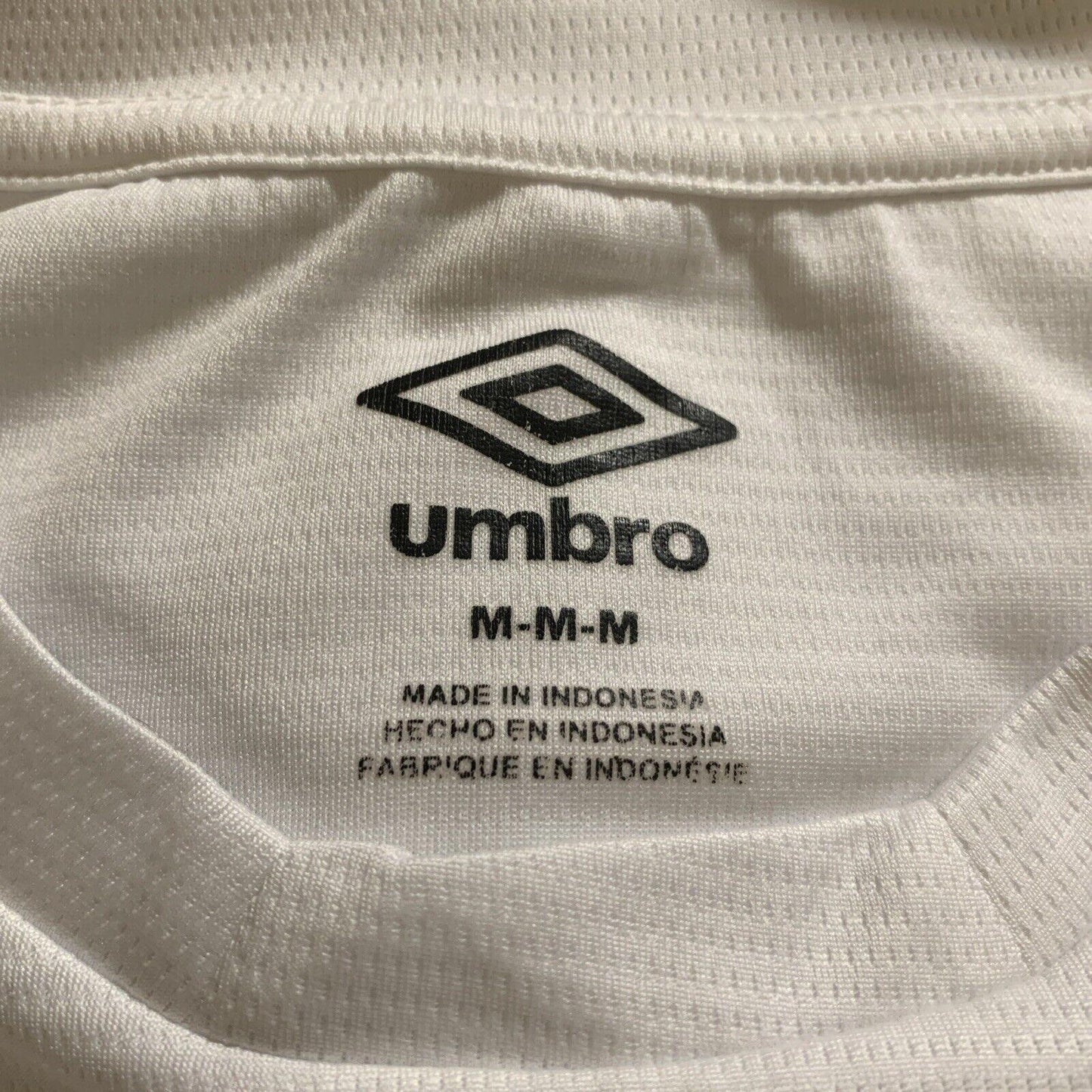 Umbro Men’s Size Medium White NYC Footy Soccer Jersey Polyester Sports Clothes