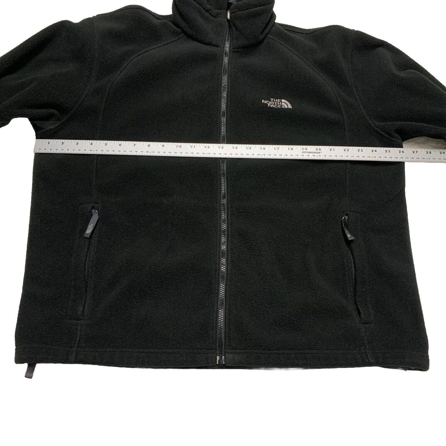 North Face Fleece Sweater Jacket Mens Sz L Black Full Zip Pockets Outdoor Winter