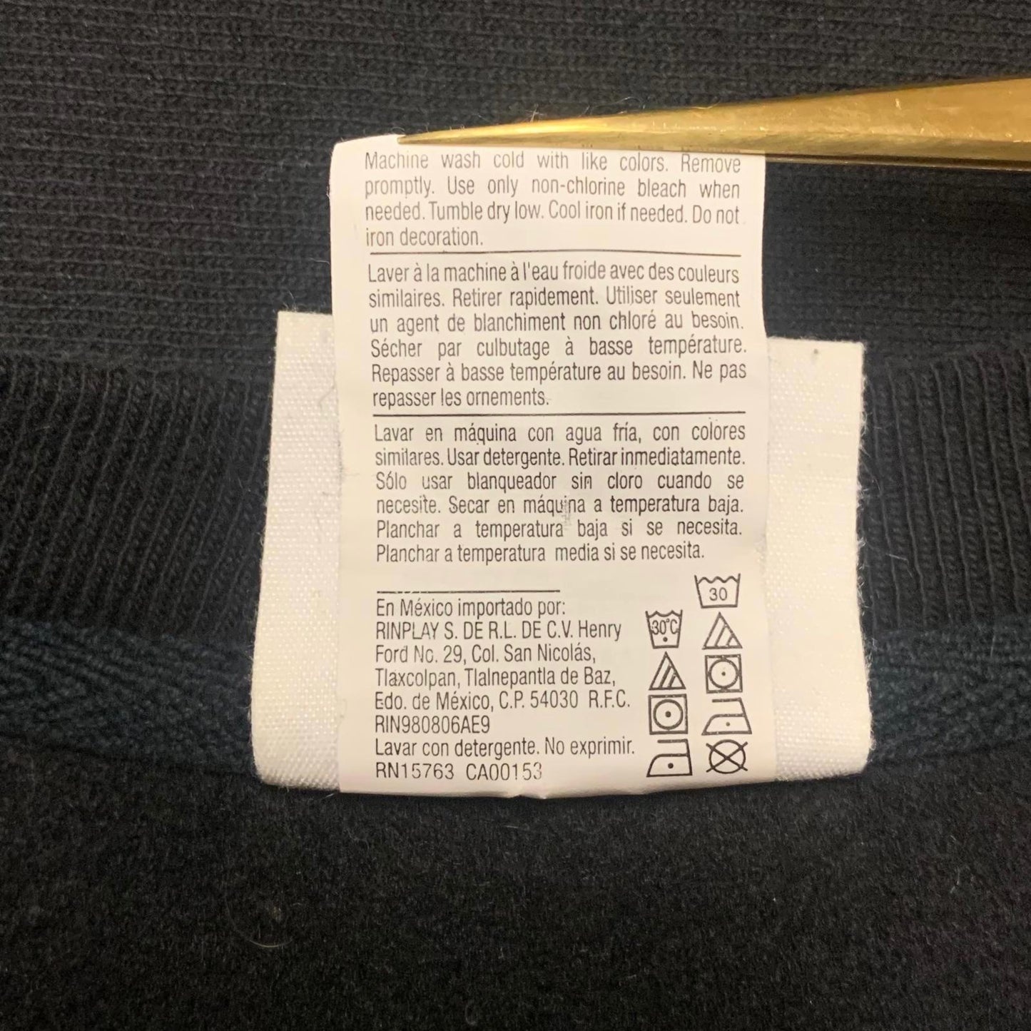 Champion Reverse Weave Sweatshirt Unisex Size Large Black
