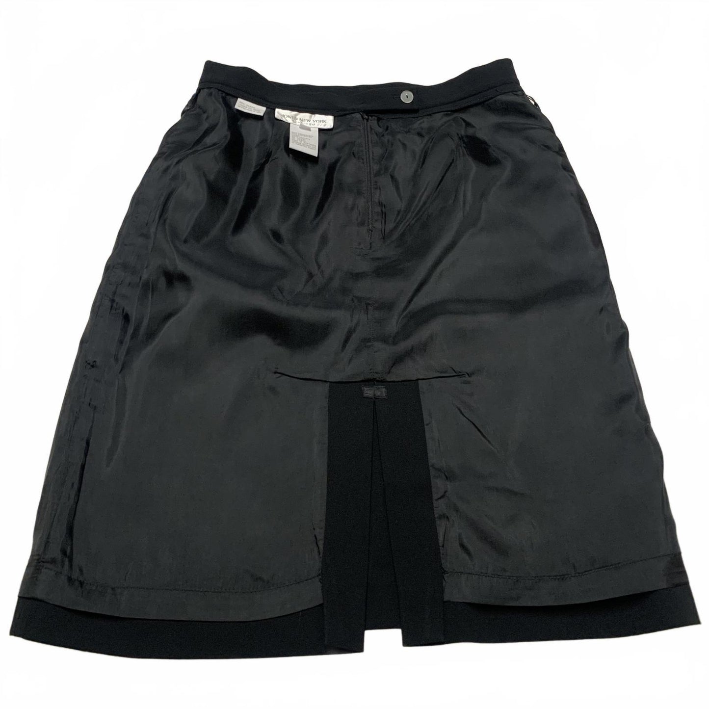 Vintage Jones New York Platinum Womens Sz 12 Black Pencil Skirt W30