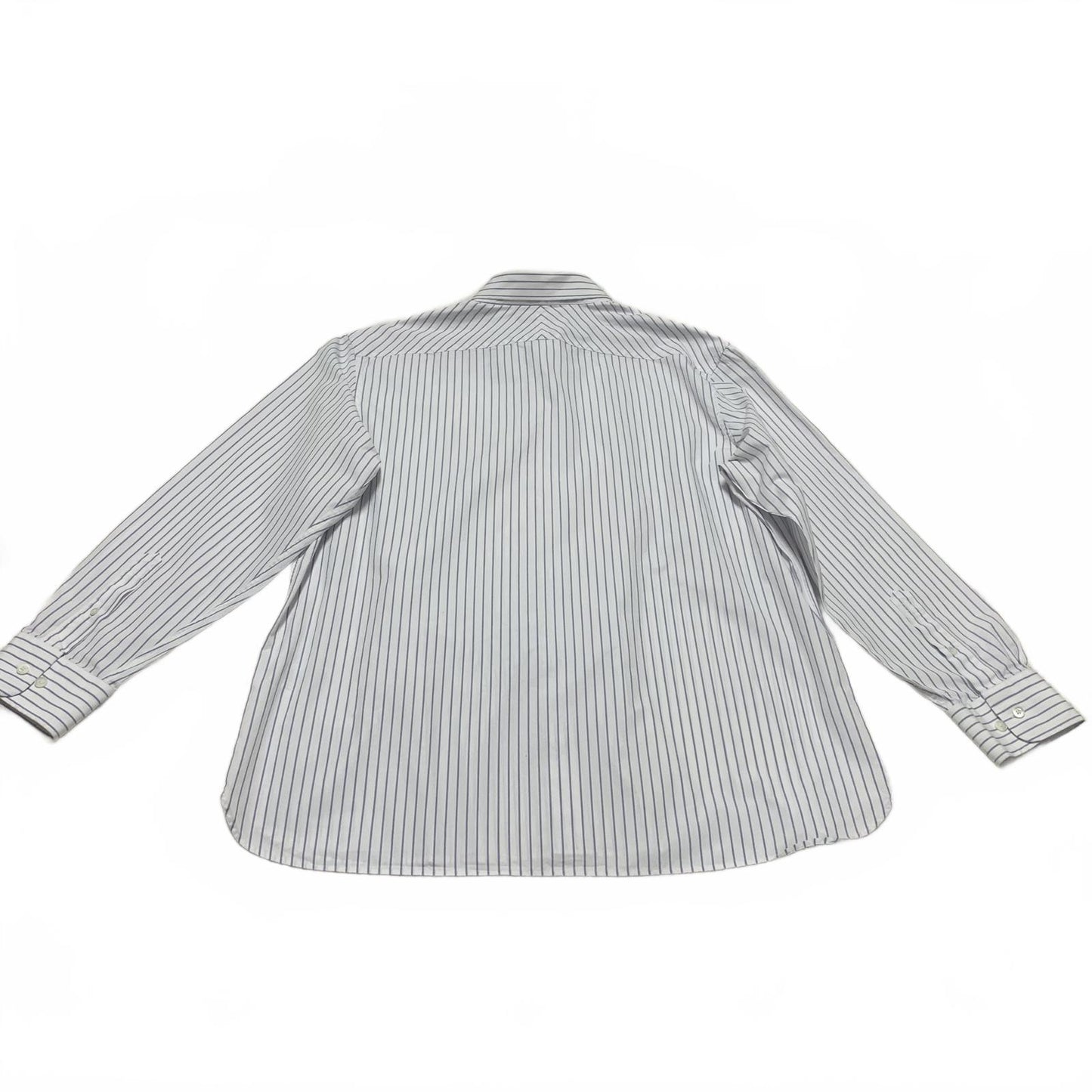 Banana Republic Men's Size XL Slim Fit White Blue Striped Button-Up Shirt